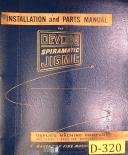 Devlieg-Devlieg K, Spiromatic Jigmil, Installation and Parts Manual 1967-K-04